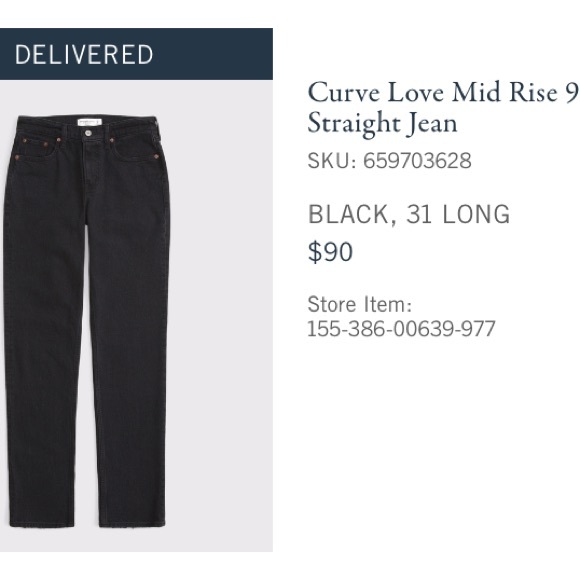 Abercrombie black curve love mid rise 90s Jean - 31 long - Picture 4 of 4